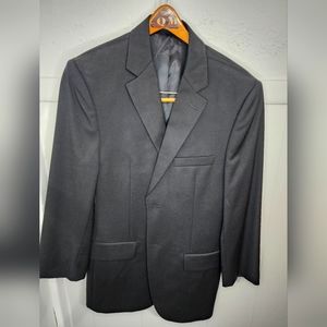 Pronto Uomo Platinum 3pc.100% Wool Black Blazer 38R/Pants 31x30 Shirt 14.5 32/33